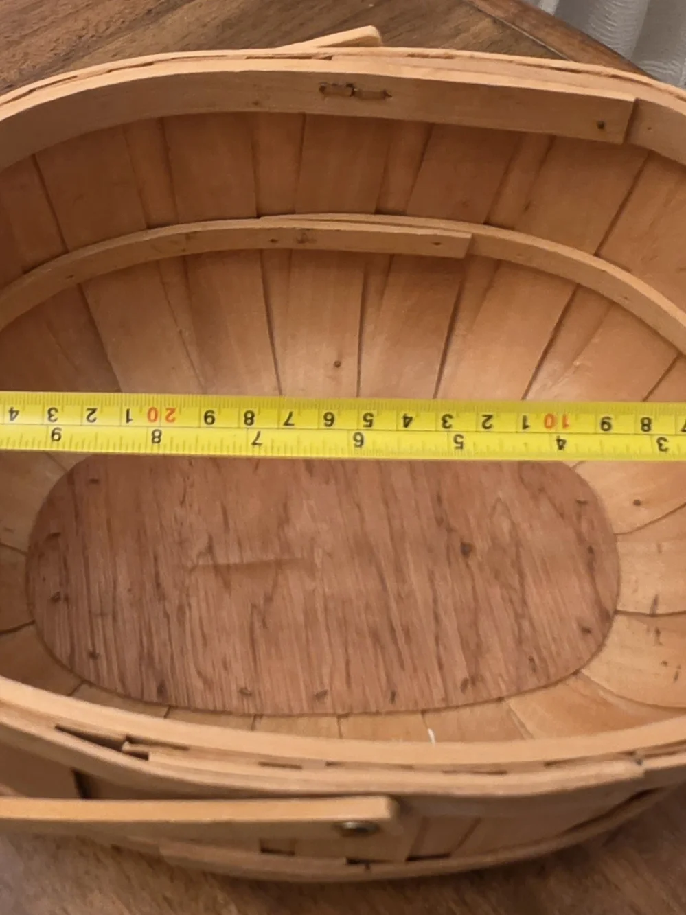 Vintage Oval Wood Splint Gathering Basket Farmhouse Cottagecore Primitive Decor